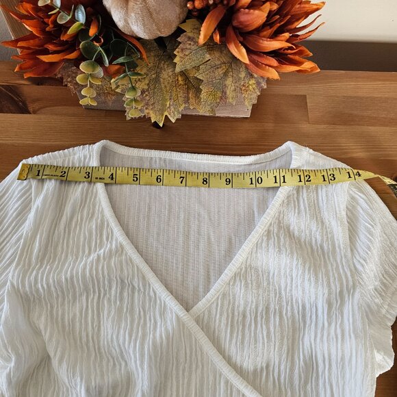 SHEIN EZwear Solid Color Wrap & Cinched Waist Shirt For Summer- XS - Picture 13 of 14